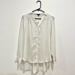 EXPRESS White Long Sleeve Button-Down - Size Extra Small